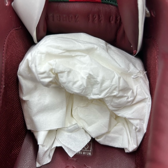 Men's Gucci re-Web sneakers in white leather with red accents size 12.5 Italy - Picture 8 of 13